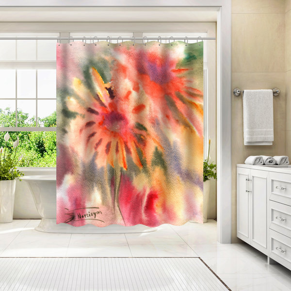 Americanflat 71" x 74" Shower Curtain, Abstract Blanket Flowers by